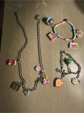 Kids Multicolor Charm Necklace and Bracelet Set - Playful Pastel Beads